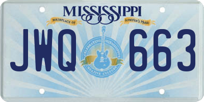 MS license plate JWQ663