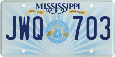 MS license plate JWQ703