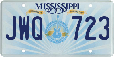 MS license plate JWQ723