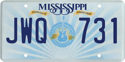 MS license plate JWQ731