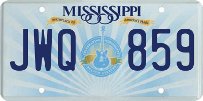 MS license plate JWQ859