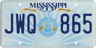 MS license plate JWQ865