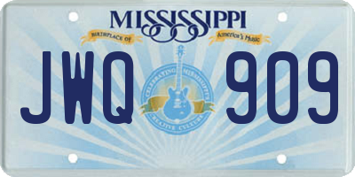 MS license plate JWQ909