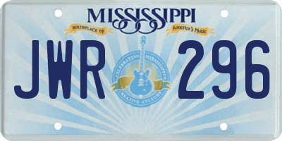 MS license plate JWR296