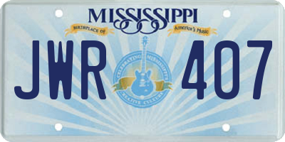 MS license plate JWR407