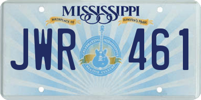 MS license plate JWR461