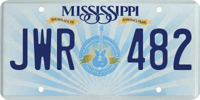 MS license plate JWR482
