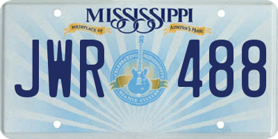 MS license plate JWR488