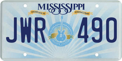 MS license plate JWR490