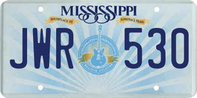 MS license plate JWR530