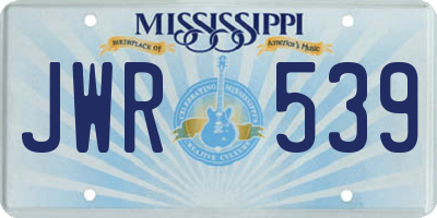 MS license plate JWR539