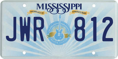 MS license plate JWR812