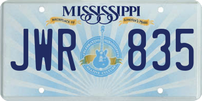MS license plate JWR835