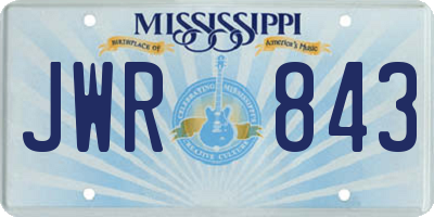 MS license plate JWR843