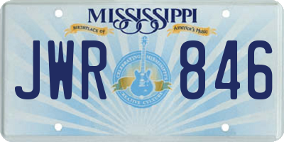 MS license plate JWR846