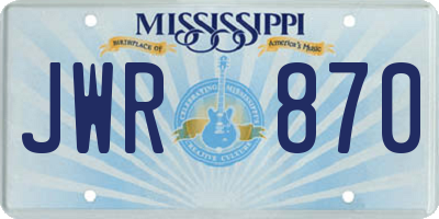 MS license plate JWR870