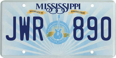 MS license plate JWR890