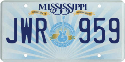 MS license plate JWR959