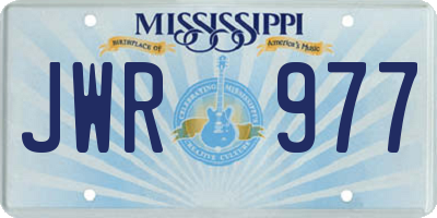 MS license plate JWR977