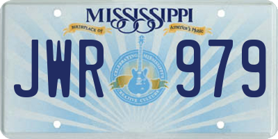 MS license plate JWR979