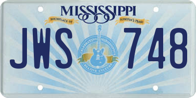 MS license plate JWS748