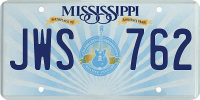 MS license plate JWS762