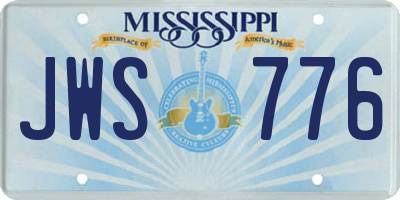 MS license plate JWS776