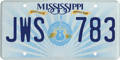 MS license plate JWS783