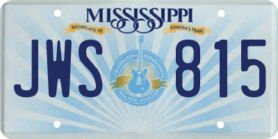 MS license plate JWS815