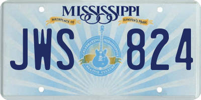 MS license plate JWS824