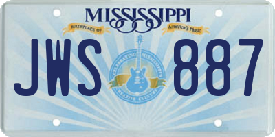 MS license plate JWS887