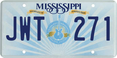 MS license plate JWT271
