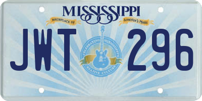 MS license plate JWT296