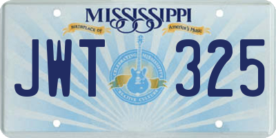 MS license plate JWT325
