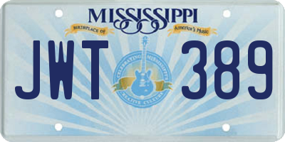MS license plate JWT389