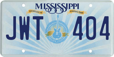MS license plate JWT404