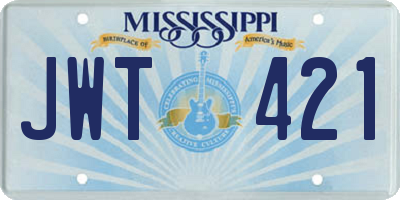 MS license plate JWT421