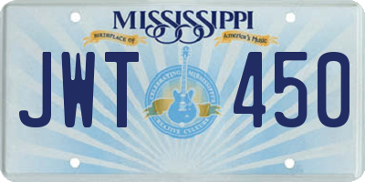 MS license plate JWT450