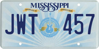 MS license plate JWT457