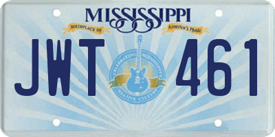 MS license plate JWT461