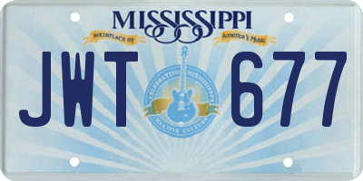 MS license plate JWT677
