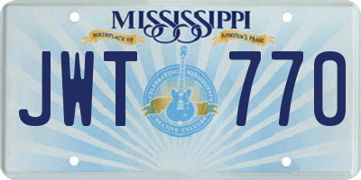 MS license plate JWT770