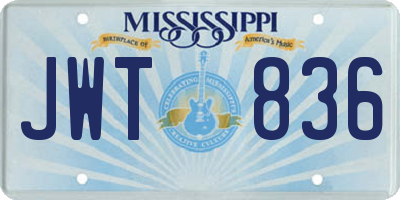 MS license plate JWT836