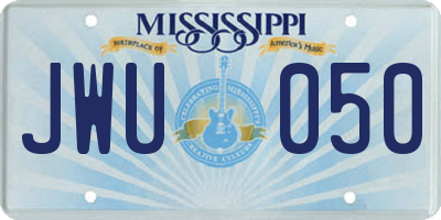 MS license plate JWU050