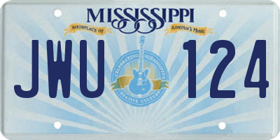MS license plate JWU124