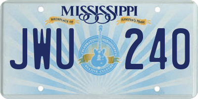 MS license plate JWU240