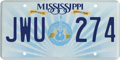 MS license plate JWU274