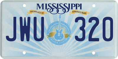 MS license plate JWU320