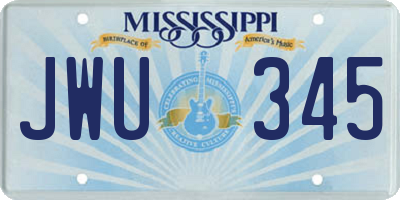 MS license plate JWU345