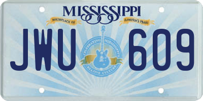 MS license plate JWU609